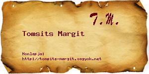 Tomsits Margit névjegykártya