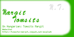 margit tomsits business card